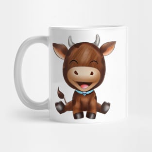 Cute Laughing Baby Cow Mug